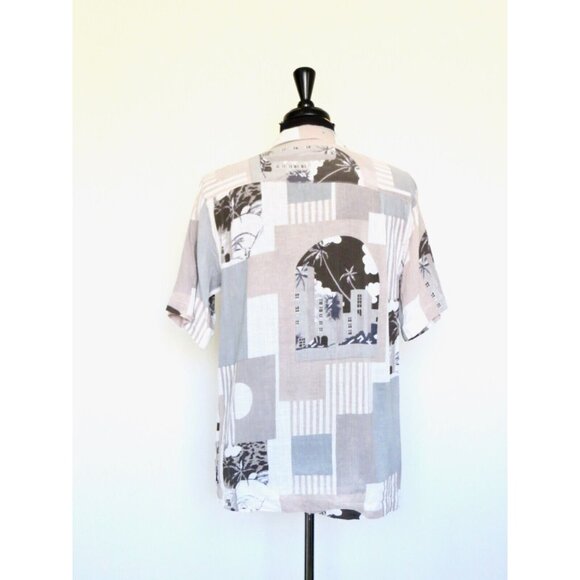 NEW! Rollas Bowler Paradise Button Front Shirt Short Sleeve Tropical Taupe SZ M - Picture 6 of 9